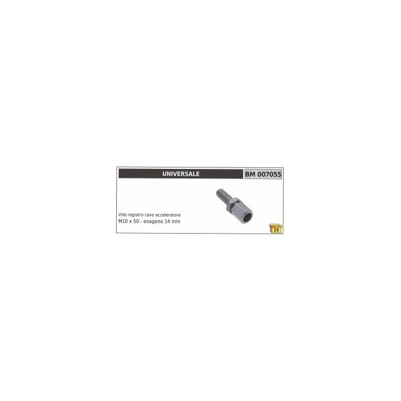 foto del prodotto vite registro cavo acceleratore universale m10 x 50mm esagono 14mm codice 007055