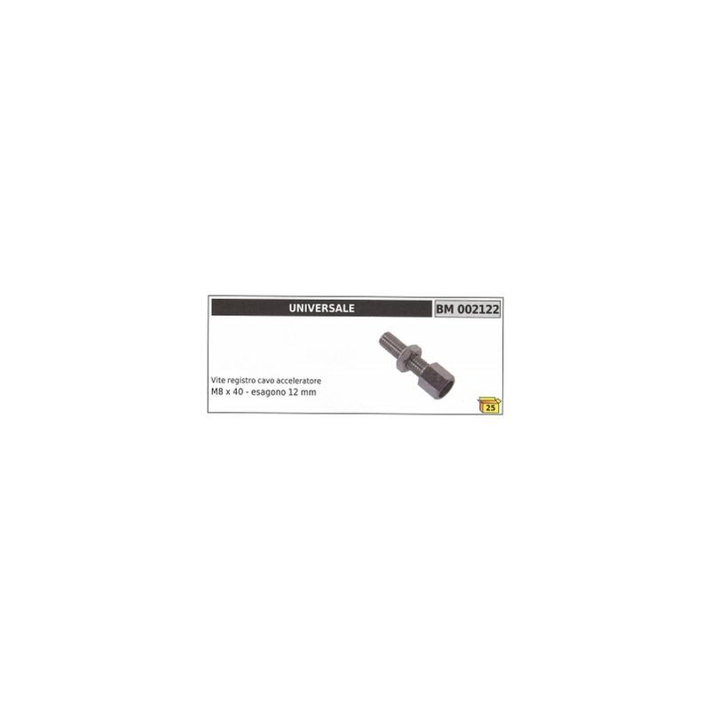foto del prodotto vite registro cavo acceleratore universale m8 x 40mm esagono 12 mm codice 002122
