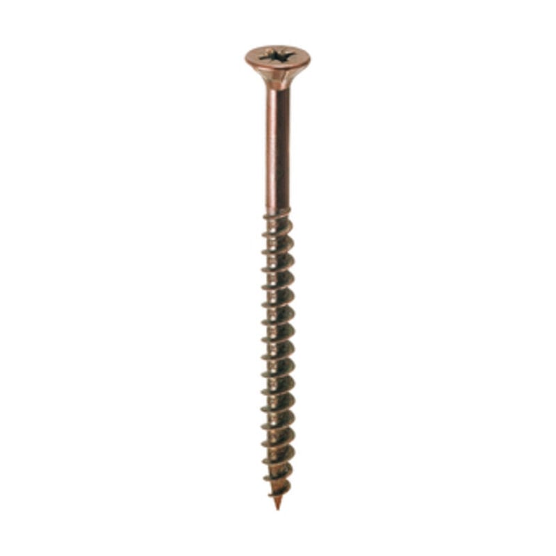 foto del prodotto vite truciolare pf testa svasata piana 5 x80mm bronzata. prezzo per 100 pezzi.