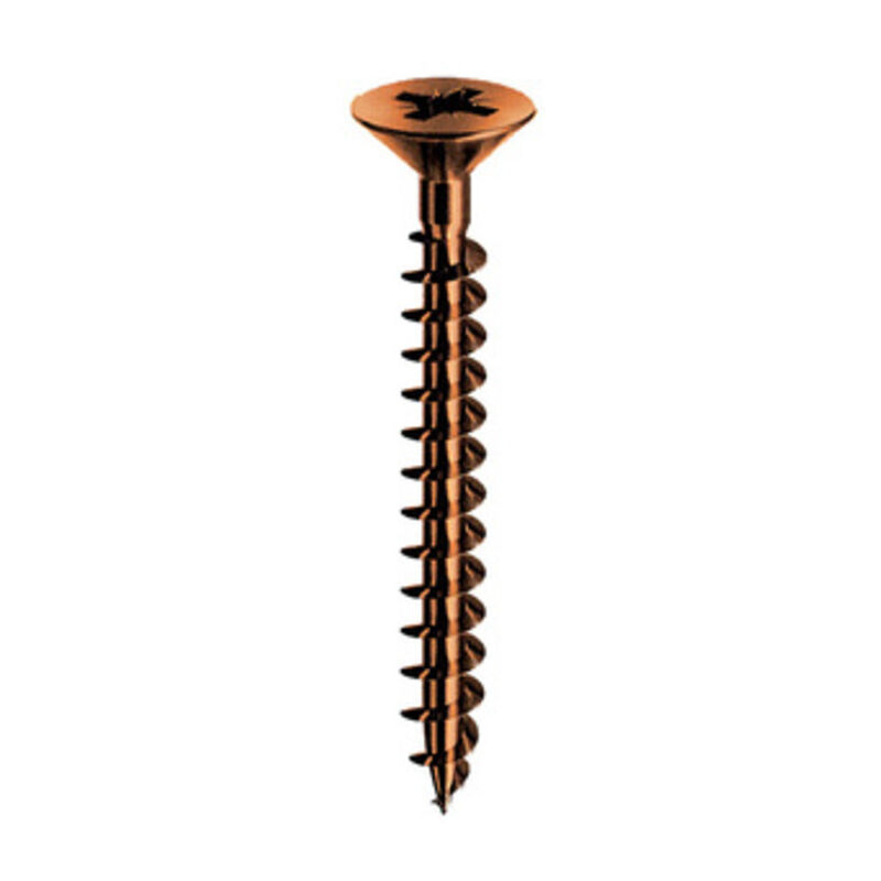 foto del prodotto vite truciolare testa svasata piana 3 x 12mm bronzata panelvit. prezzo per 100 pezzi.
