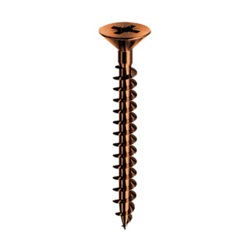 foto del prodotto vite truciolare testa svasata piana 4 x 50mm bronzata panelvit. prezzo per 100 pezzi.