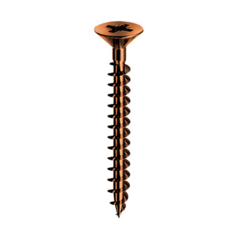 foto del prodotto vite truciolare testa svasata piana 5 x 70mm bronzata panelvit. prezzo per 100 pezzi.