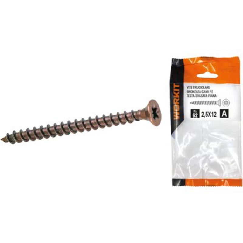 foto del prodotto vite truciolare tsp bronzata self workit cava pz filetto intero mm 5,0x45 cf pz 13 5 confezione