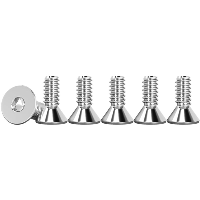foto del prodotto viti a testa svasata m3 x 8mm con esagono incassato in acciaio inox a2 v2a elementi di fissaggio din 7991 iso 10642 viti in acciaio inox argento