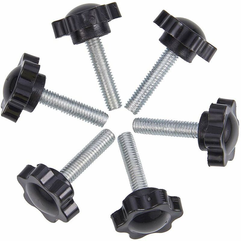 foto del prodotto viti a testa zigrinata m8 x 25 mm, morsetto a vite a testa zigrinata in plastica con manopola a stella