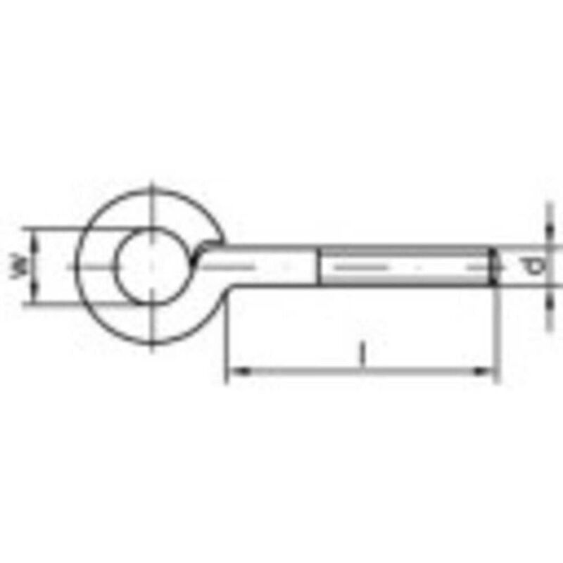 foto del prodotto viti ad occhiello 30 mm acciaio zincato m5 50 pz. toolcraft