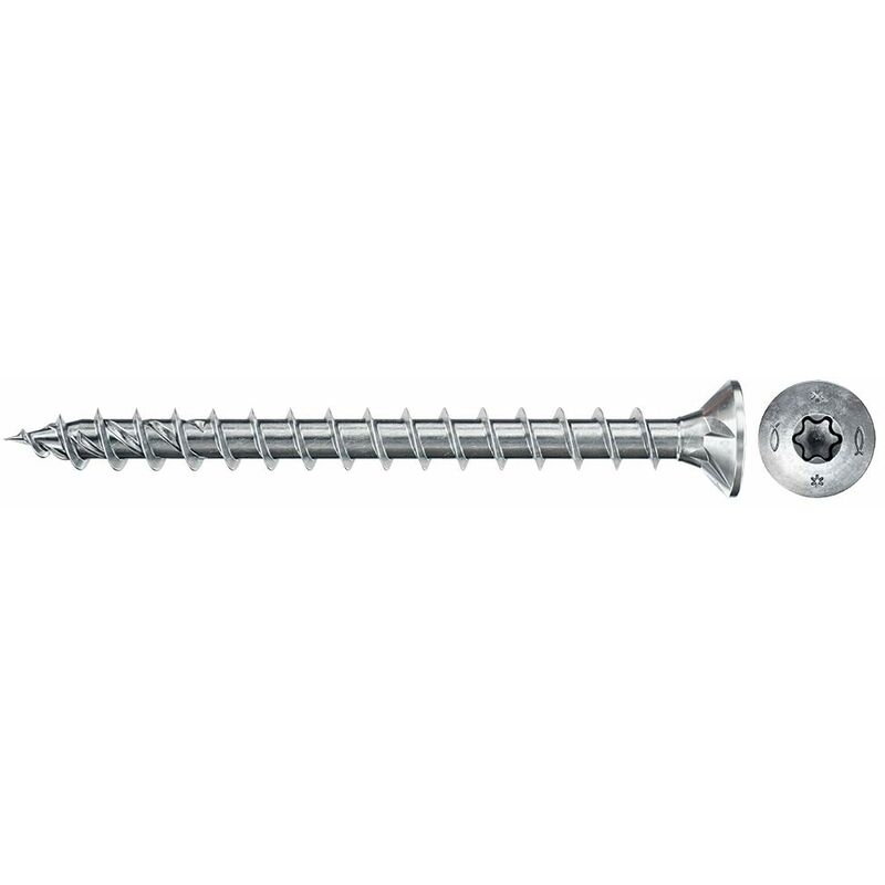 foto del prodotto viti per legno o truciolare power fast ii ctf 5,0x30 filetto totale, torx, testa svasata piana, zincatura bianca, 500 pz, 670351 fischer