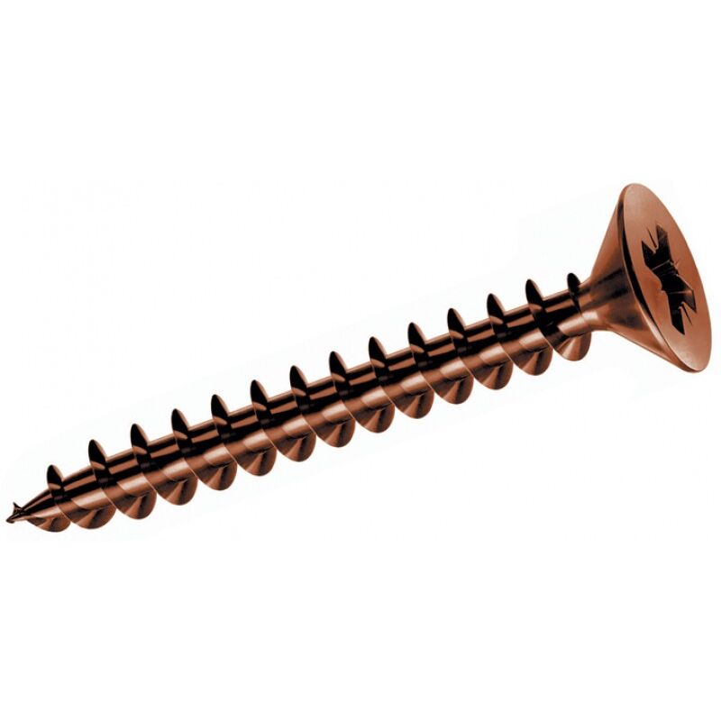 foto del prodotto viti per truciolare testa piana tsp cr bronzate 5 x120 mm confezione 100 pz