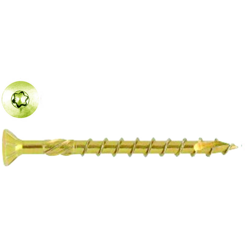 foto del prodotto viti per truciolare testa svasata torx acciaio zincato giallo mm.4x70 filetto mm.40 torx t20
