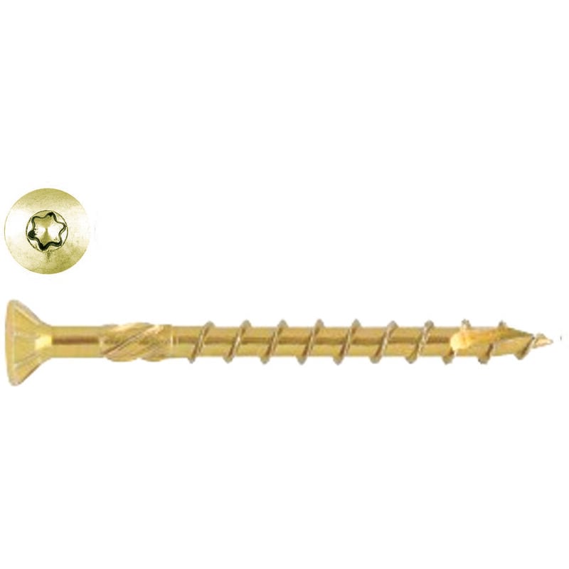 foto del prodotto viti per truciolare testa svasata torx acciaio zincato giallo mm.5x40 filetto mm.30 torx t25