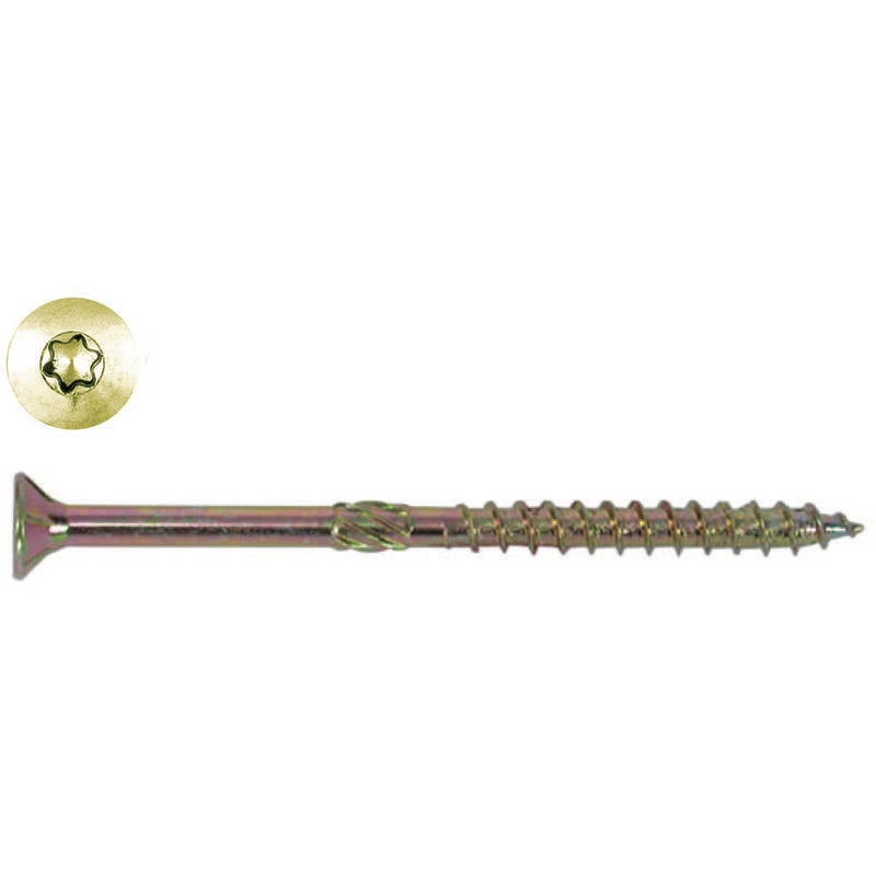foto del prodotto viti per truciolare testa svasata torx acciaio zincato giallo mm.8x260 filetto mm.100