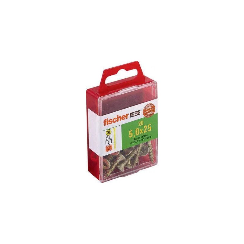 foto del prodotto viti power fast, acciaio dicromo pozidriv 5x25mm, 20 pezzi
