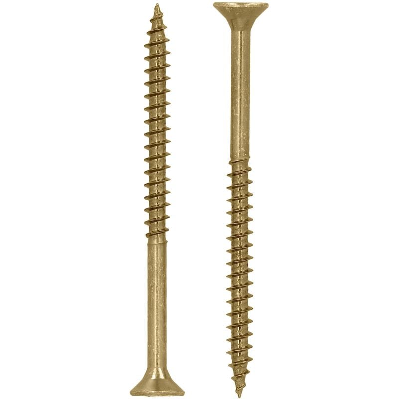 foto del prodotto viti universali a testa svasata 5,0 x 70 giallo passivato confezione da 180 viti per legno con attacco pz 2 e filettatura parziale viti per