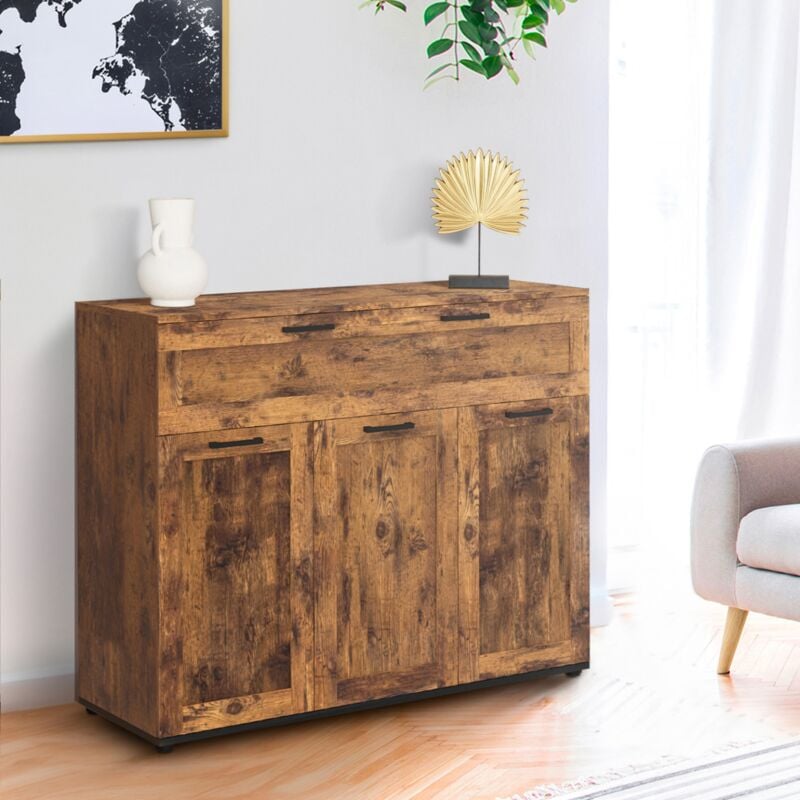 foto del prodotto vito aparador 3 puertas, 1 caj n efecto madera antigua dayton 100 cm