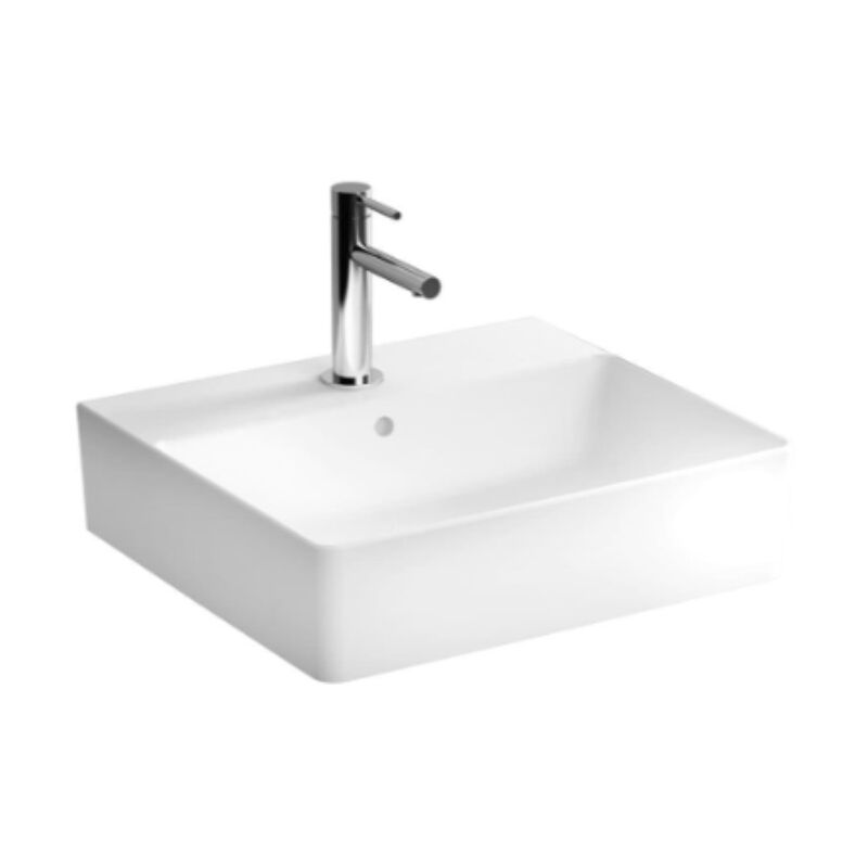 foto del prodotto vitra lavabo sospeso in ceramica vitra nuo 50x44x12,5 cm, foro per miscelatore, bianco 7431 003 0001 