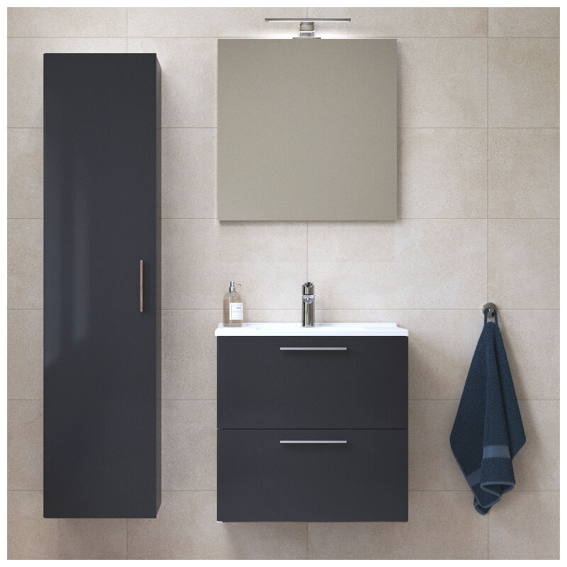 foto del prodotto vitra mia mobile 59x61x39,5 cm per bagno con specchio, lavabo e illuminazione a led, antracite lucido miaset60a 