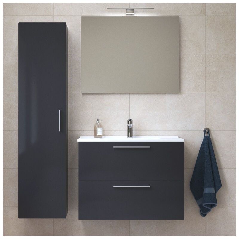 foto del prodotto vitra mia mobile lavabo 79x61x39,5 cm per bagno con specchio, lavabo e illuminazione a led, antracite lucido miaset80a 