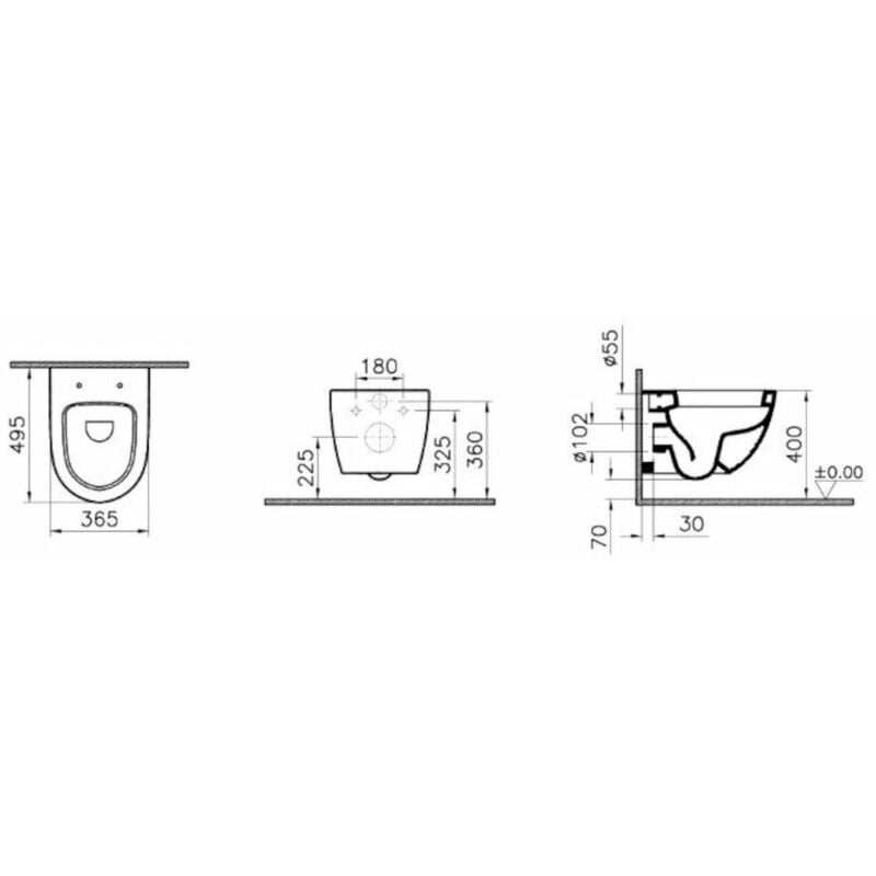 foto del prodotto vitra sento wc compatto 49,5 cm con fissaggi invisibili sedile ultrasottile softclose sentocompact 