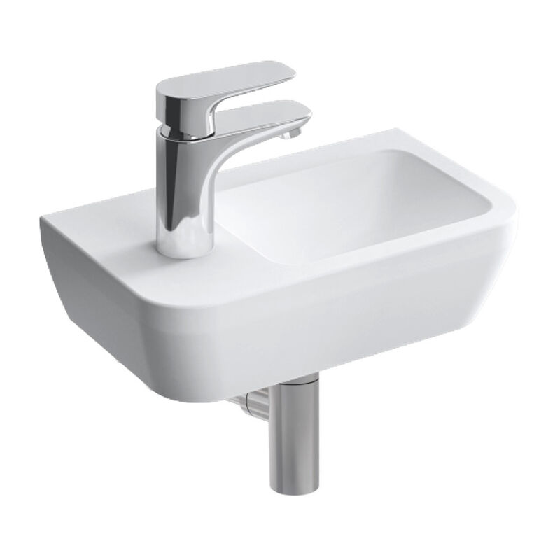 foto del prodotto vitra set lavamani 37x22 cm, foro per rubinetto a sinistra sifone 7090 003 0028 set 