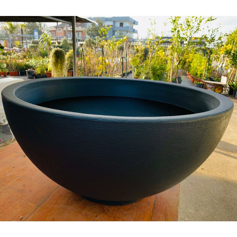 foto del prodotto vivaio garden forest vaso fioriera ciotola atena da 85cm di diametro in resina vari colori per piante colore antracite