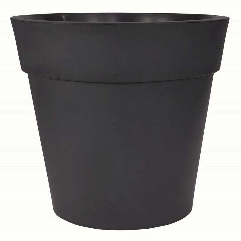 foto del prodotto vivaio garden forest vaso lira elite , vaso tondo liscio, vaso da 60cm in resina, fioriera, made italy colore antracite