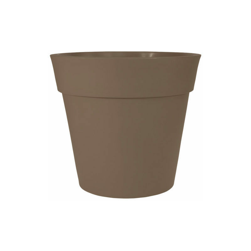 foto del prodotto vivaio garden forest vaso lira elite , vaso tondo liscio, vaso da 60cm in resina, fioriera, made italy colore tortora