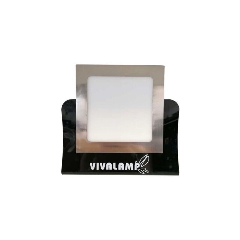 foto del prodotto vivalamp faretto pannello led ultraslim 12w color acciaio faretto a led da incasso con driver