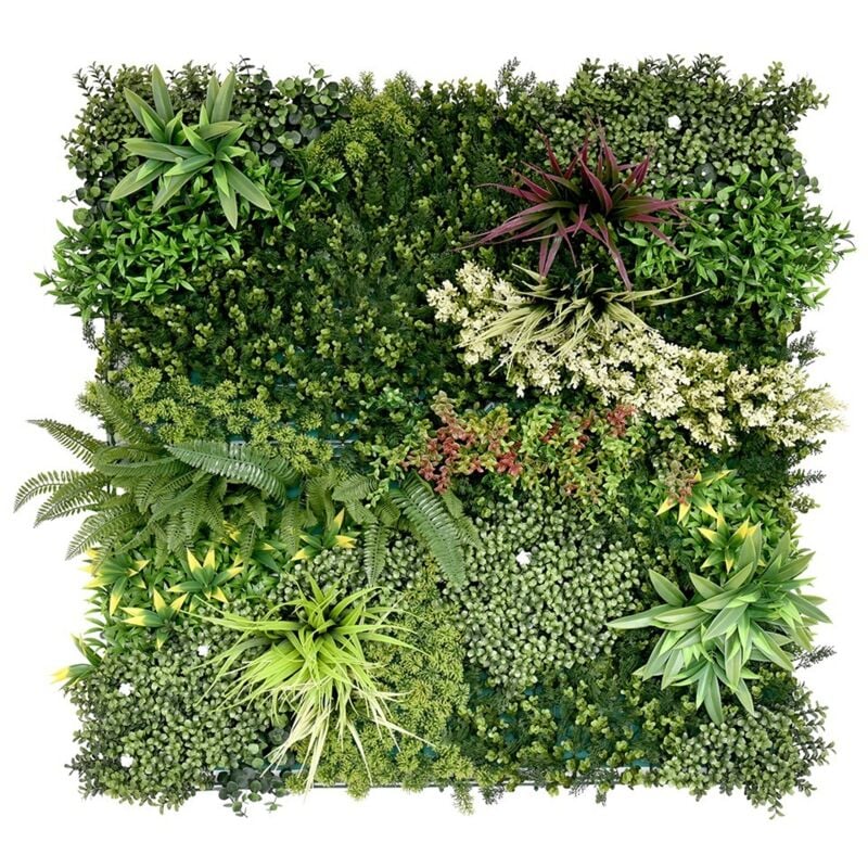 foto del prodotto vivol pannello murale a siepe artificiale mix leaf a 100x100 cm