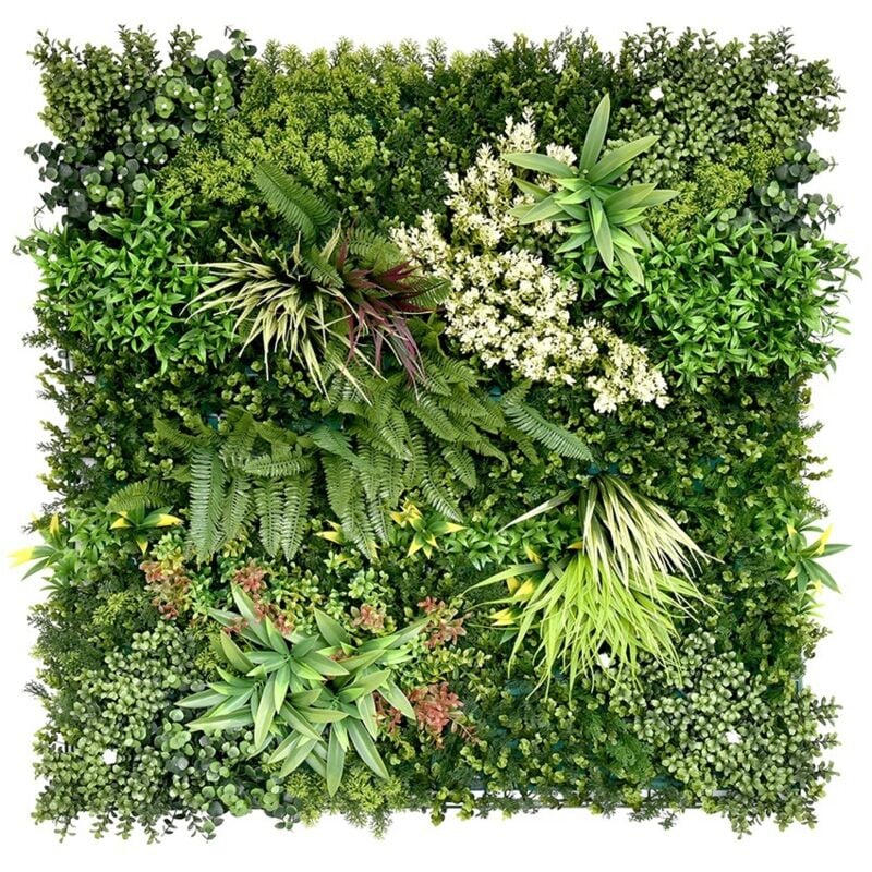 foto del prodotto vivol pannello murale a siepe artificiale mix leaf c 100x100 cm