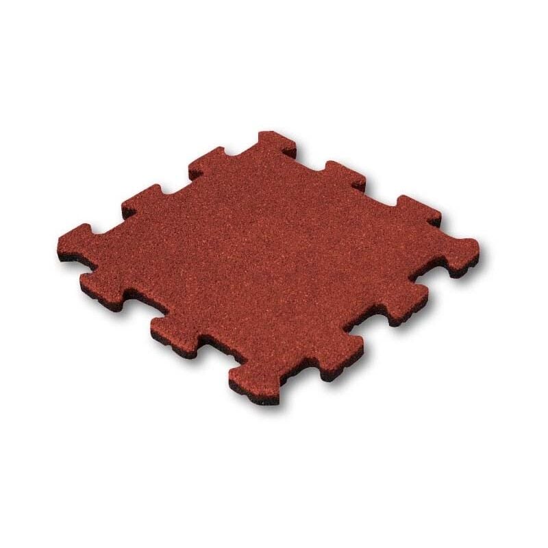 foto del prodotto vivol piastrella di gomma 50 mm 50 x 50 cm rosso sistema puzzle centrotavola