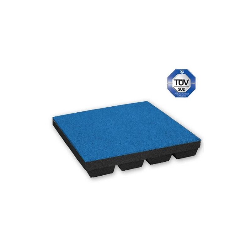 foto del prodotto vivol piastrella di gomma con giunto a tenone e mortasa 50 x 50 cm 45 mm di spessore blu