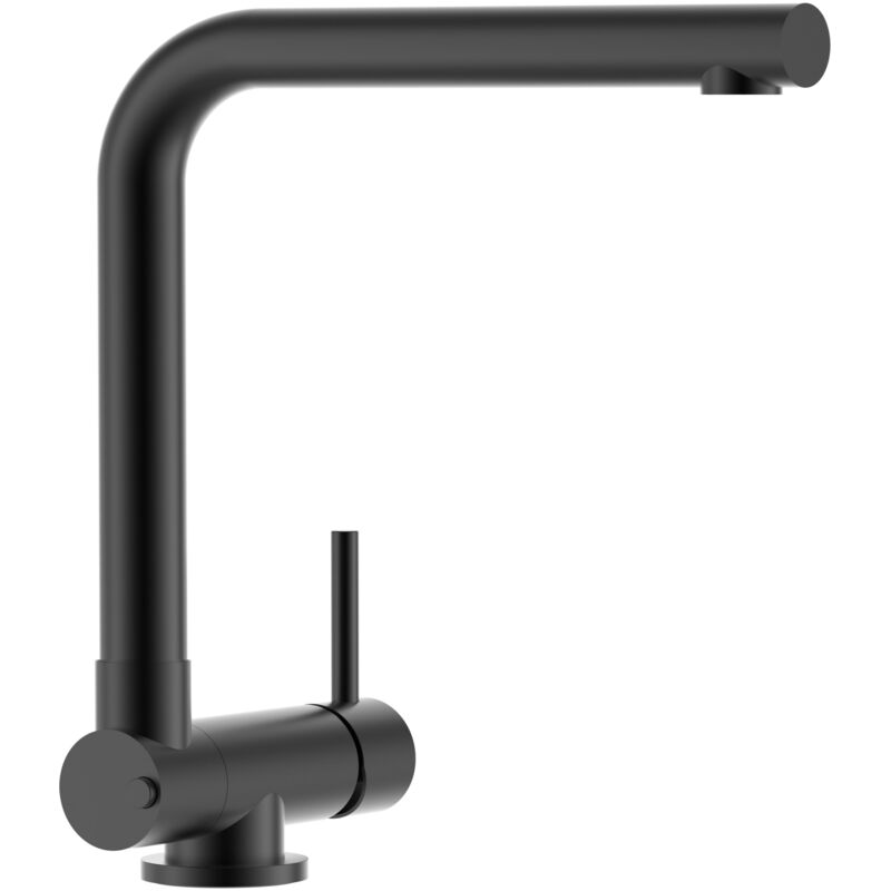 foto del prodotto vizio rubinetto abbattibile miscelatore lavello fontana cucina canna abbattibile 6 cm a l per sottofinestra nero opaco