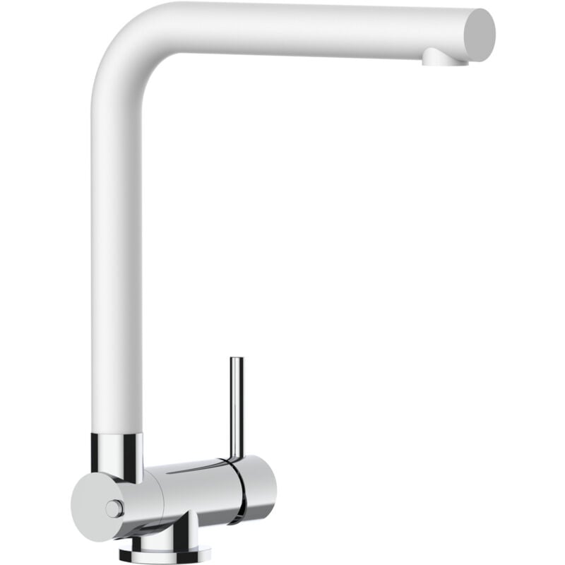 foto del prodotto vizio rubinetto abbattibile miscelatore lavello fontana cucina canna l bianco quarzo abbattibile 4,5 cm per sottofinestra
