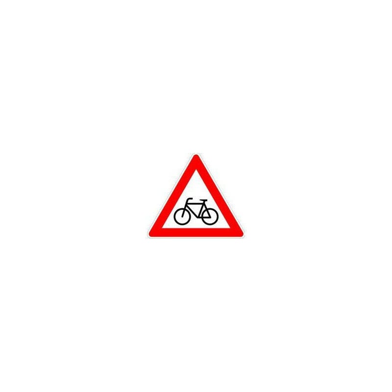 foto del prodotto vkz.138 20 triangolo 900 mm ciclisti incrociati a sinistra etichetta di qualit ral film ra2