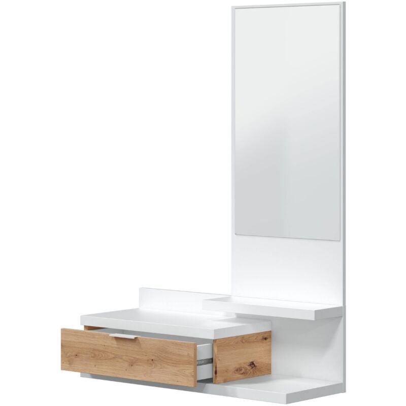 foto del prodotto vmo home consolle sospesa con 1 cassetto e 1 specchio l81 cm dhalia