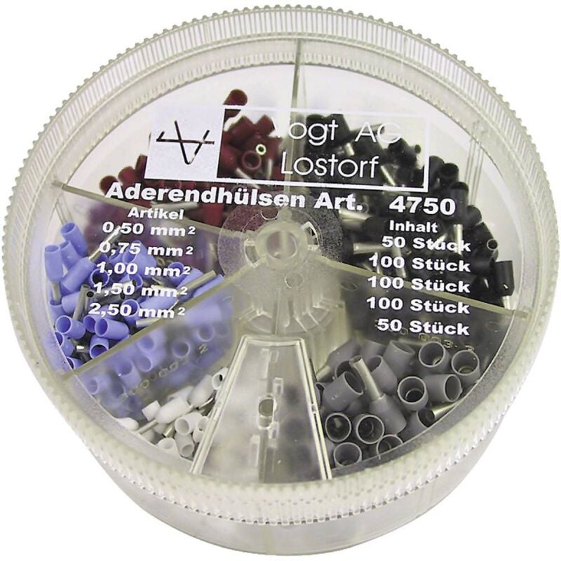 foto del prodotto vogt verbindungstechnik assortimento capicorda 0.50 mm 2.50 mm bianco, azzurro, rosso, nero, grigio 4750 400 pz.