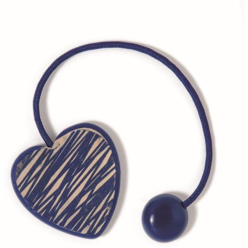 foto del prodotto voila calamita per tende cuore cordae legno 20cm colore azzurro