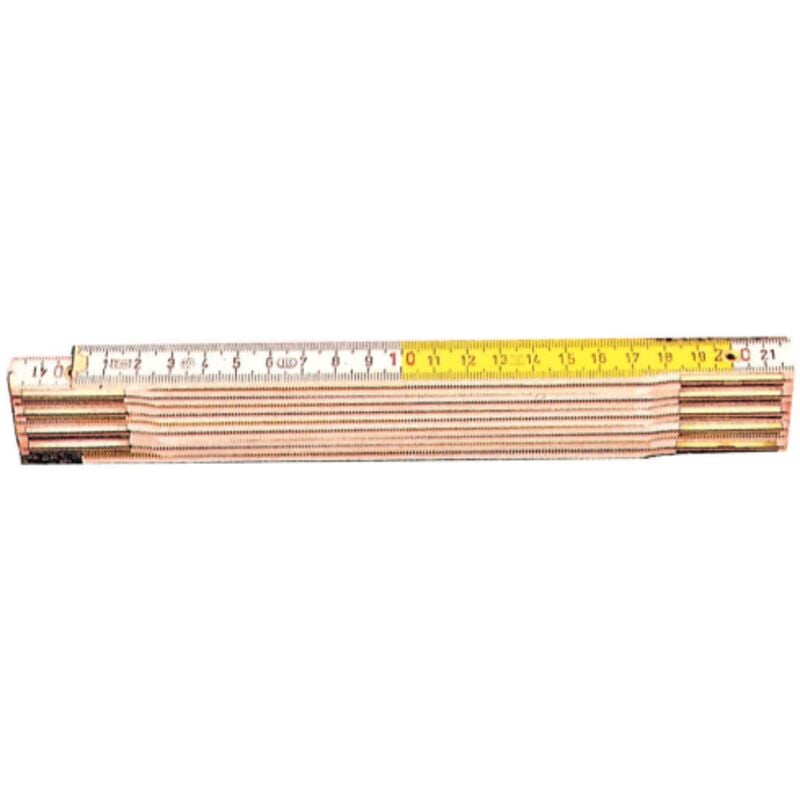 foto del prodotto vola doppio metro bianco giallo con 10 aste da 16 mm a molla per edilizia misurazione