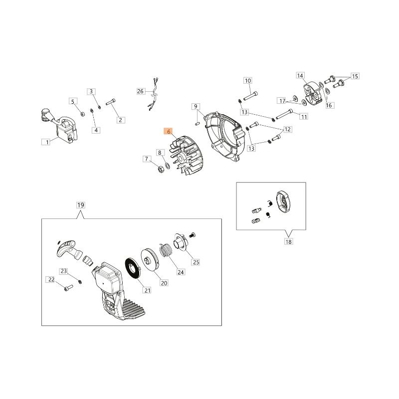 foto del prodotto volano originale oleomac decespugliatore potatore bch 250 s pph 250 61460420r