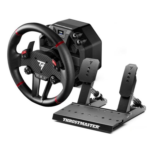 foto del prodotto volante e pedaliera simulatore guida thrustmaster 4160853 t598 black