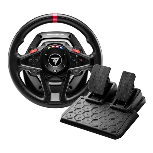 foto del prodotto volante e pedaliera simulatore guida thrustmaster 4460184 t128 black