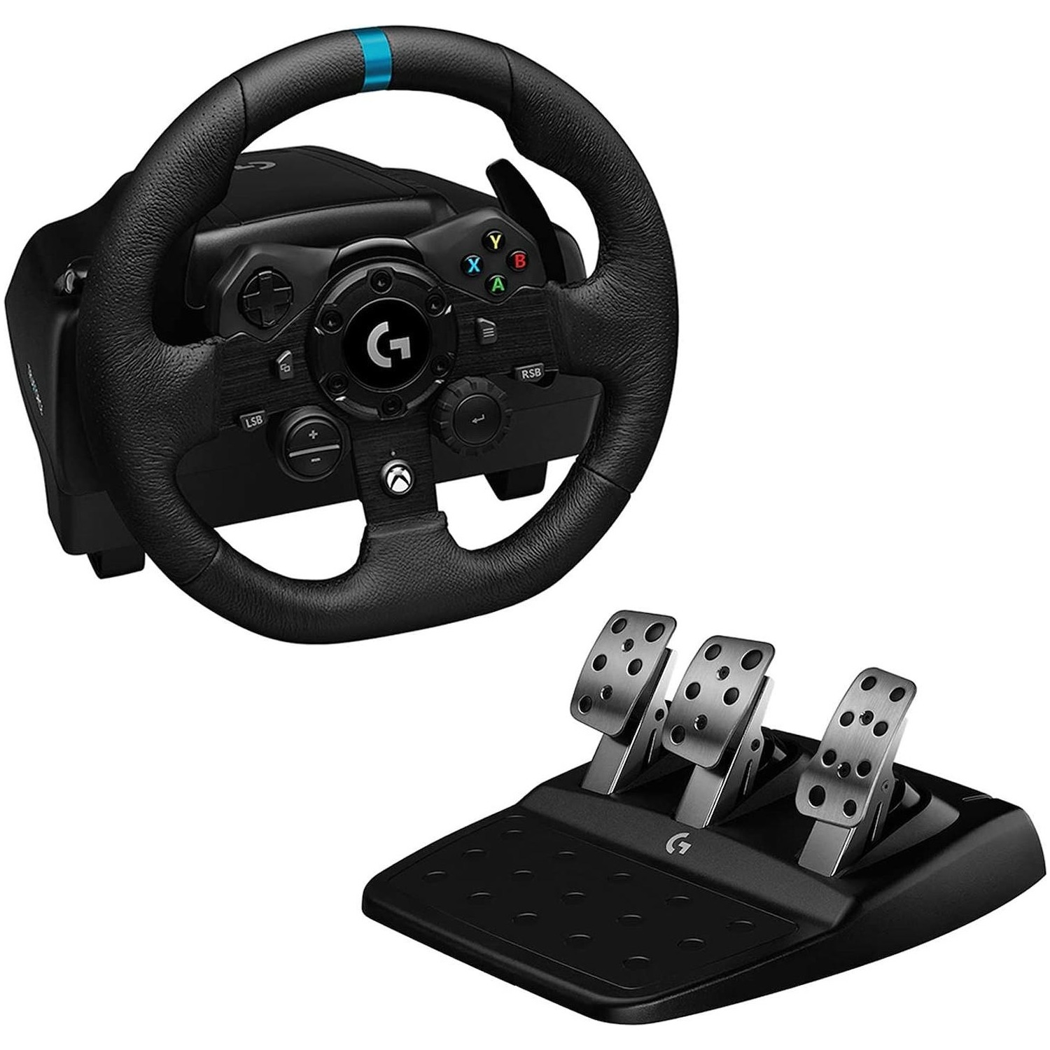 foto del prodotto volante logitec g923 xbox series s x pc con pedali