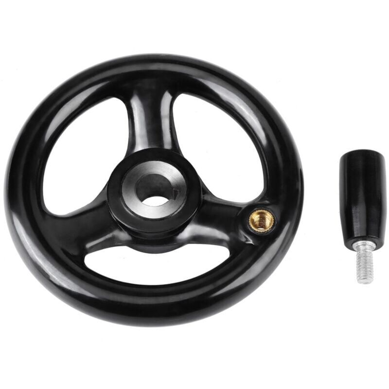 foto del prodotto volantino per fresatrice, volantino per fresatrice, volantino in plastica a 3 razze con impugnatura girevole da 12 a 100 mm per macchine utensili,