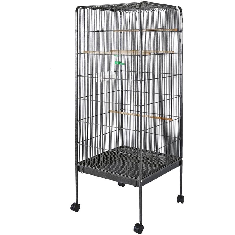 foto del prodotto voliera xl per uccelli 54x54x146cm gabbia per uccelli piccoli e pappagallini con posatoi