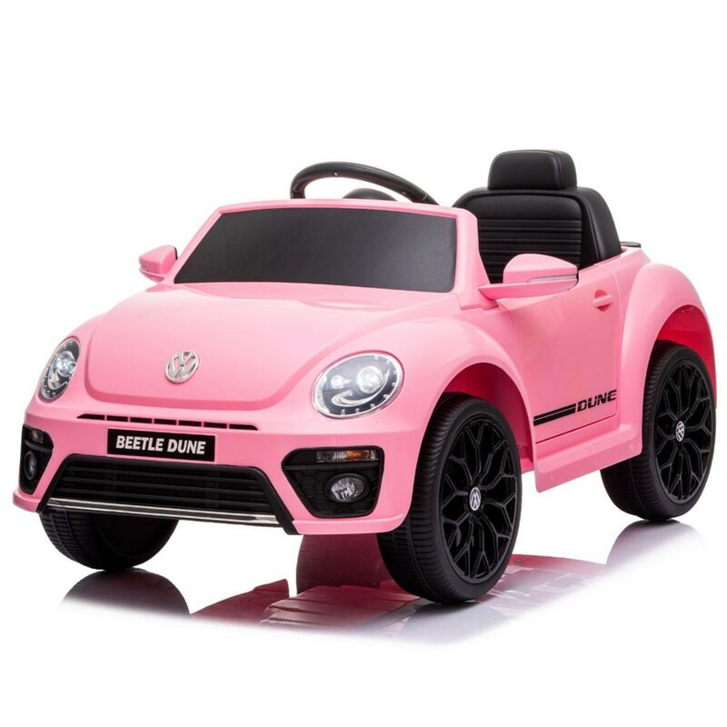 foto del prodotto volkswagen beetle rosa auto macchina elettrica bambini 12 v