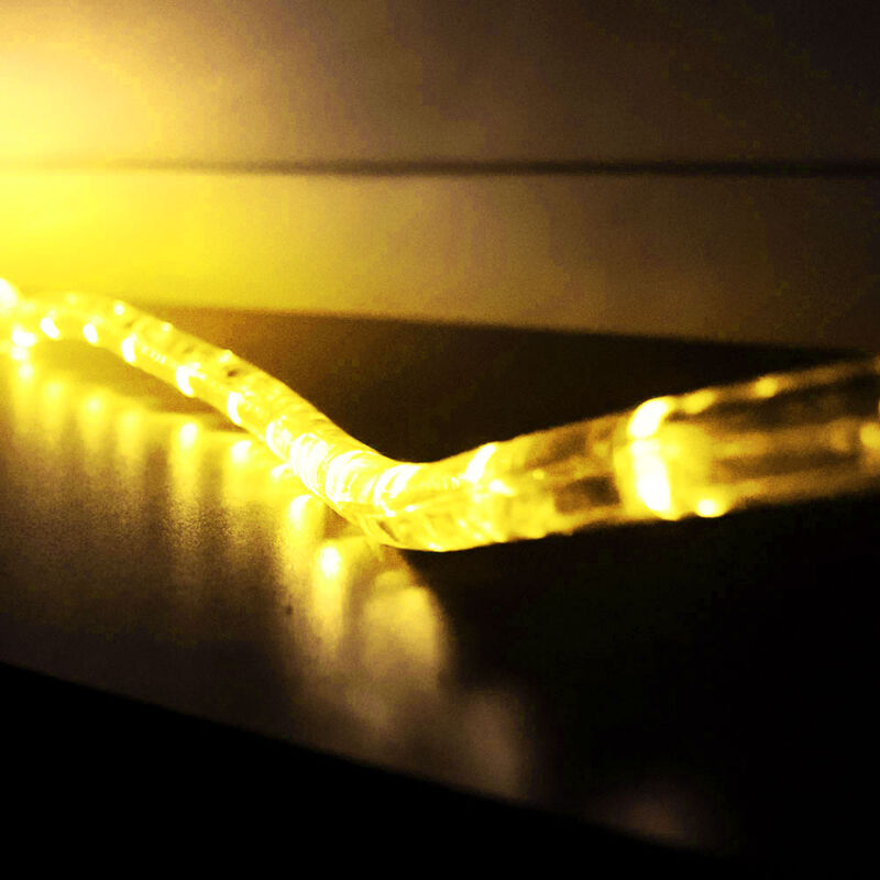 foto del prodotto vollmer luce a corda led gialla per esterni luce a corda gialla per patio, cavo di alimentazione 1,5 m, 144x led 0,06w, l 600 cm