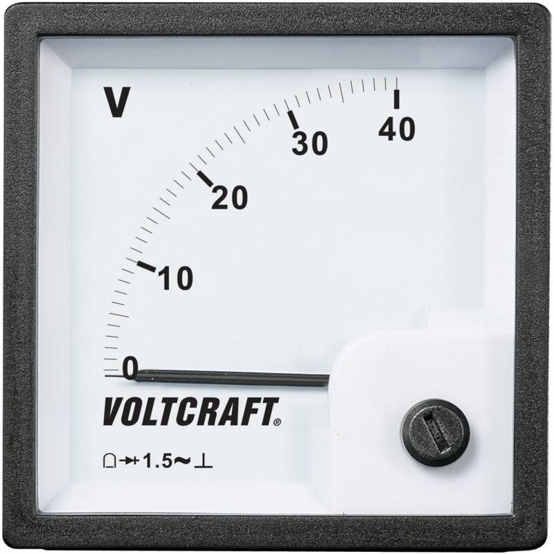 foto del prodotto voltcraft am 72x72 40v am 72x72 40v dispositivo di misura ad incasso analogico am 72x72 40v 40 v bobina mobile