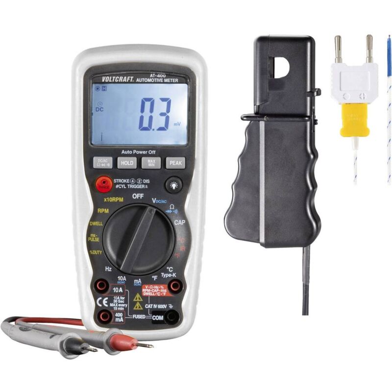 foto del prodotto voltcraft at 400 multimetro portatile digitale strumento di misura per automotive cat iv 600 v display counts 4000