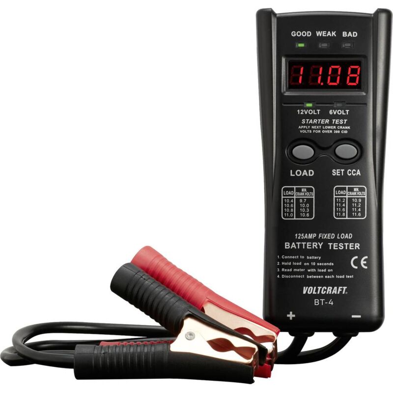 foto del prodotto voltcraft bt 4 tester batteria per auto 175 mm x 75 mm