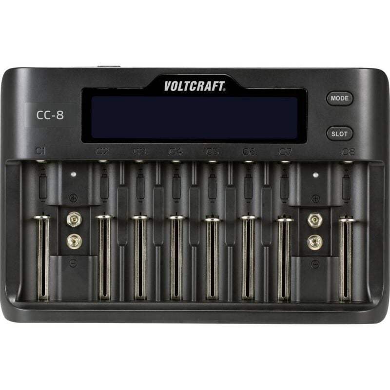 foto del prodotto voltcraft cc 8 caricabatterie universale liion, lifepo, nimh, nicd a, stilo aa , ministilo aaa , mini aaaa , blocco
